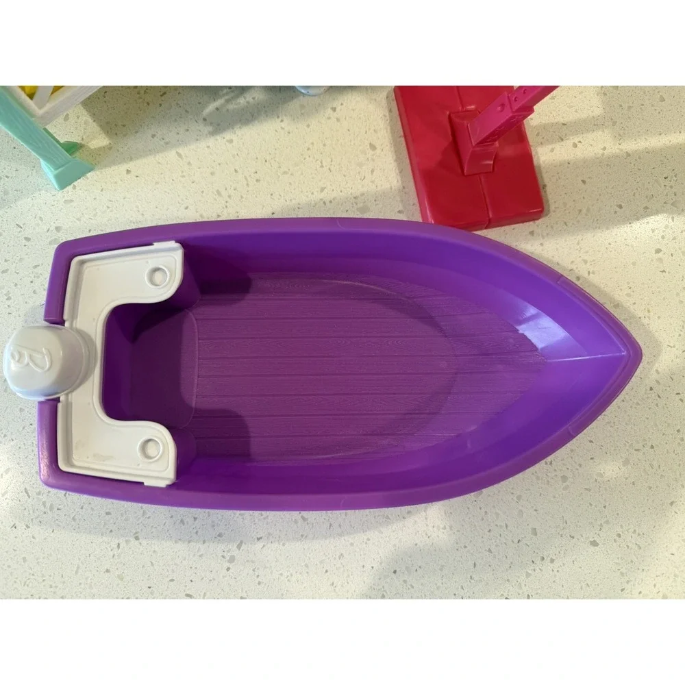 Barbie Boat, Balance Beam,‎ Farm Stand And Chicken Coup Set Of 4